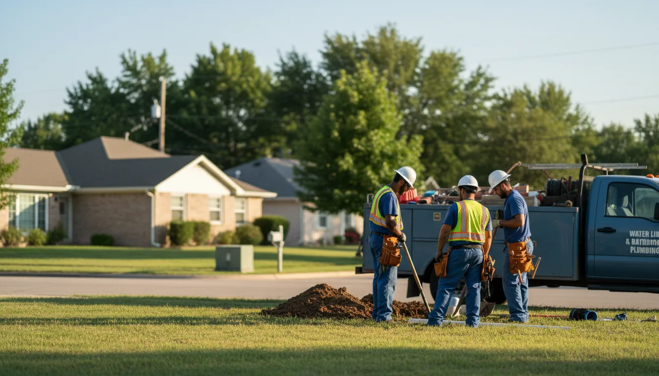 Residential water line and bathroom plumbing service in Bay City, OR